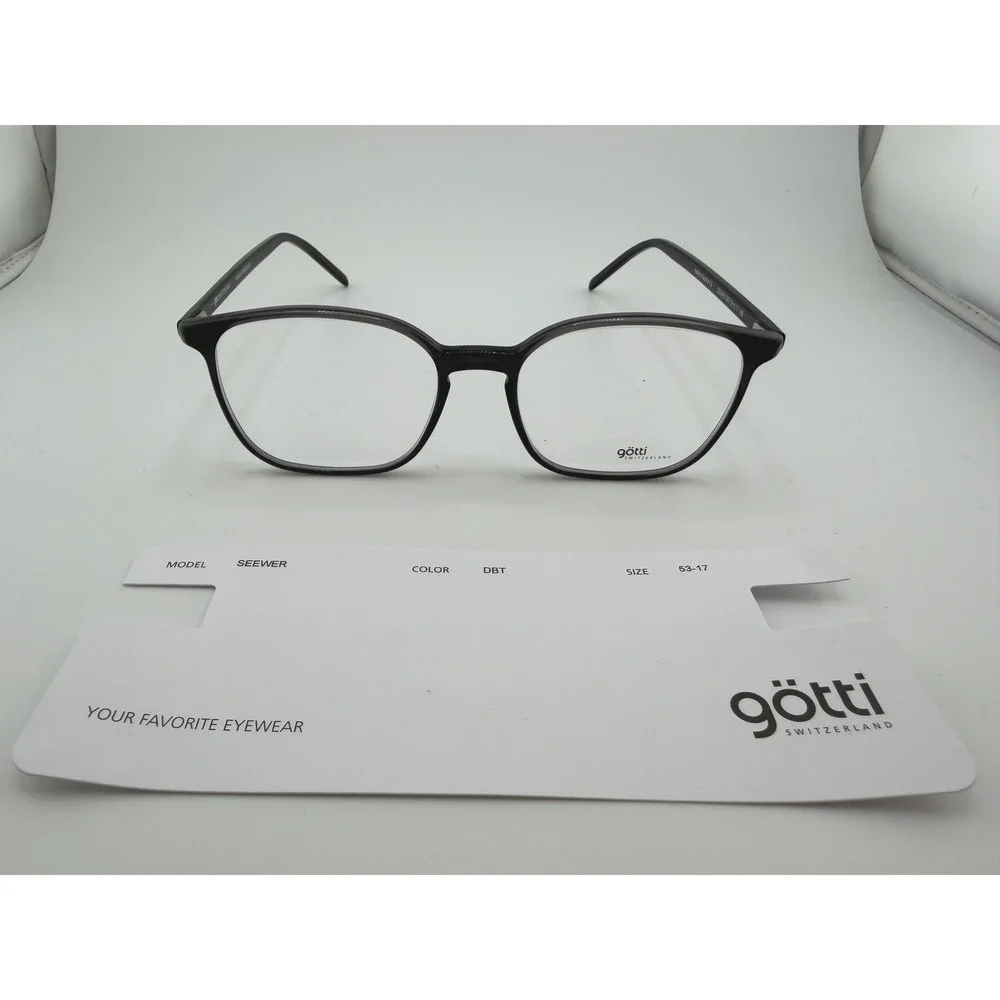 Gotti Switzerland SEEWER Dark Black Transparent Eyeglasses Frames 53-17-148